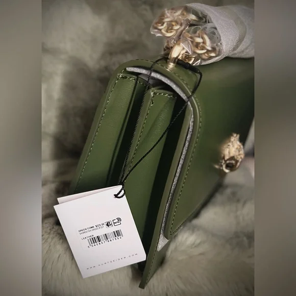 Kurt Geiger -NWT- Green Leather Shoreditch Crossbody Bag - Picture 4 of 11